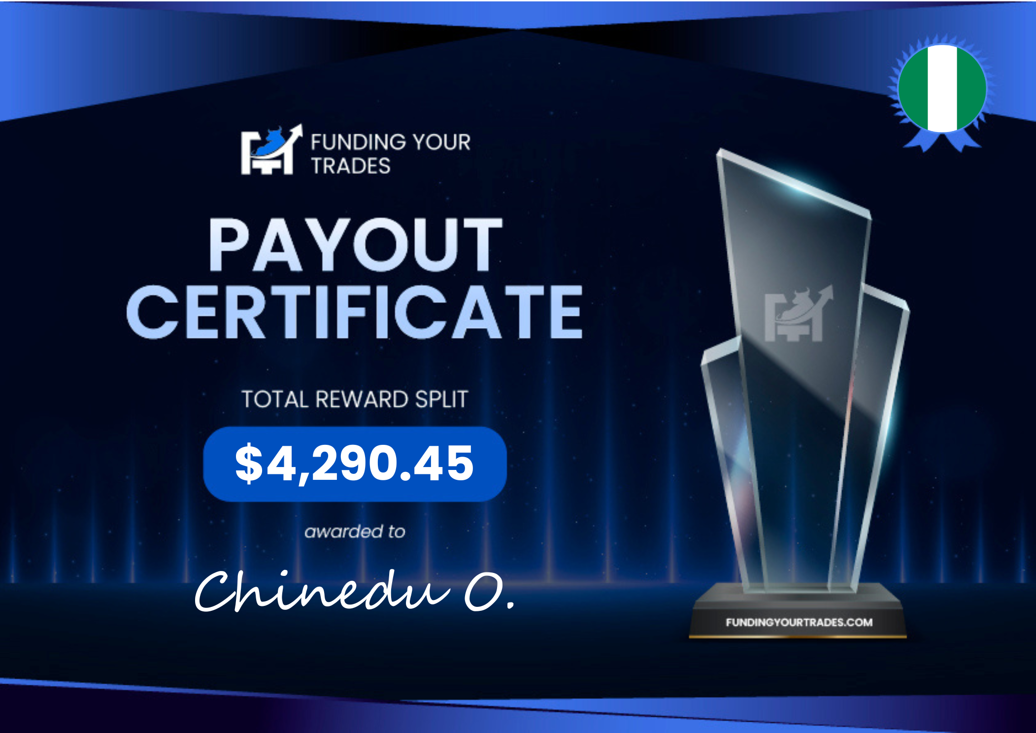 Payout Certificate – Chinedu O.