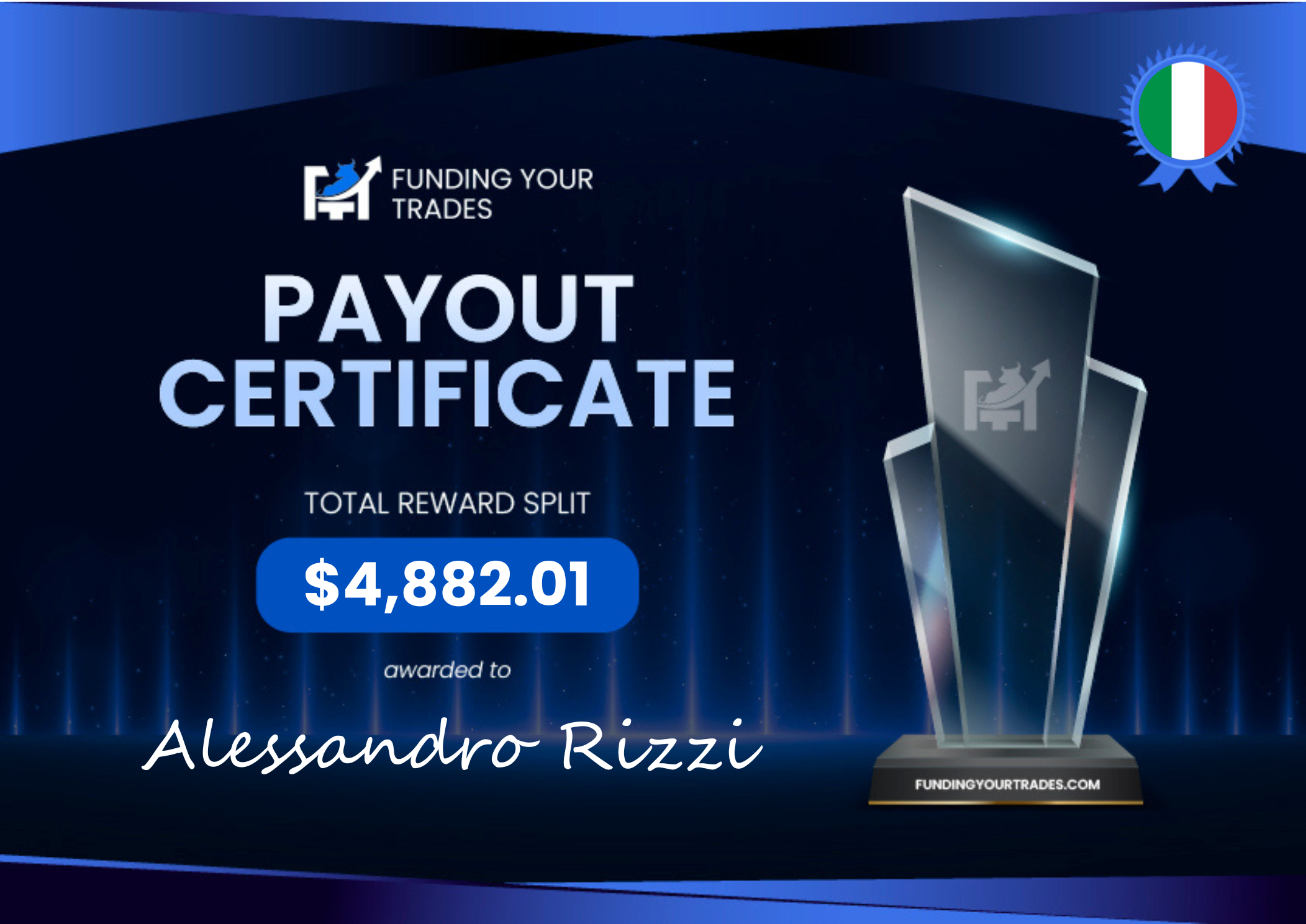 Payout Certificate – Alessandro Rizzi