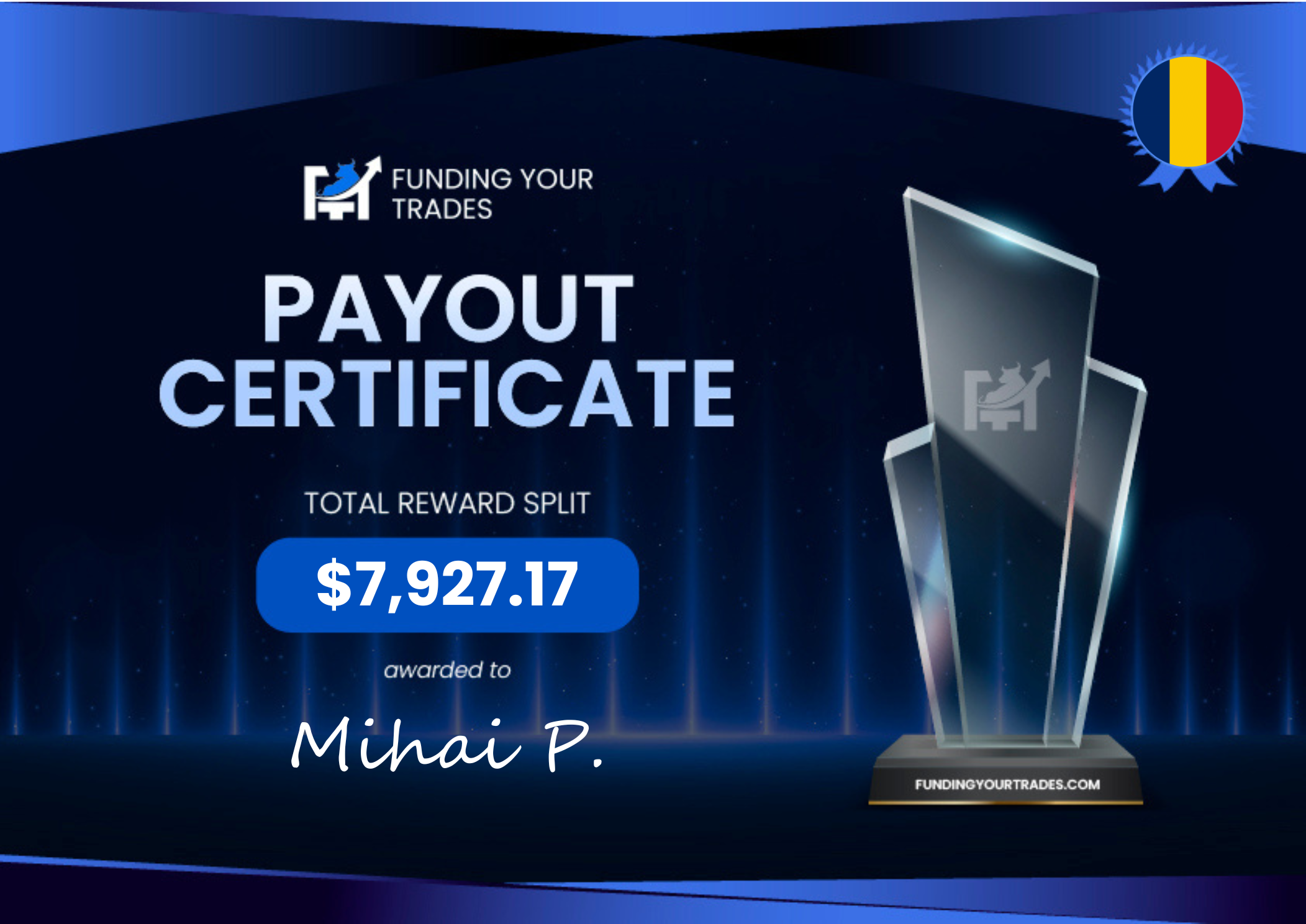 Payout Certificate – Mihai P.