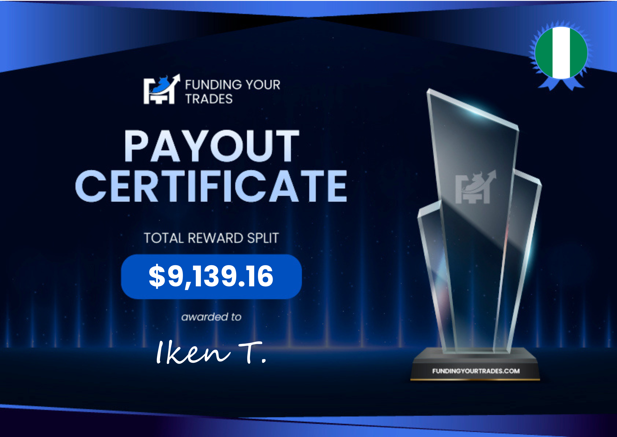 Payout Certificate – Iken T.